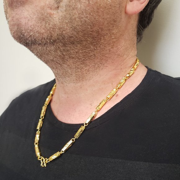 High Quality Fine Jewelry 24k Gold Plated Necklace For Men and Women - Picture 4 of 7